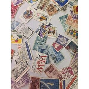 Vintage lot of 100 used mixed stamps USA stamp collector rare unique old classic